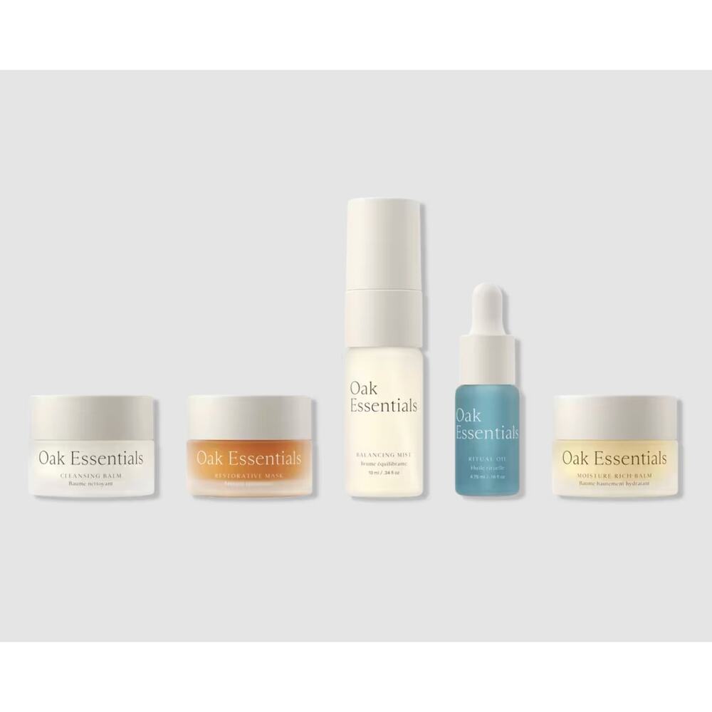 New Oak Essentials 5-Step Skincare Travel Kit & Moisture Rich Balm